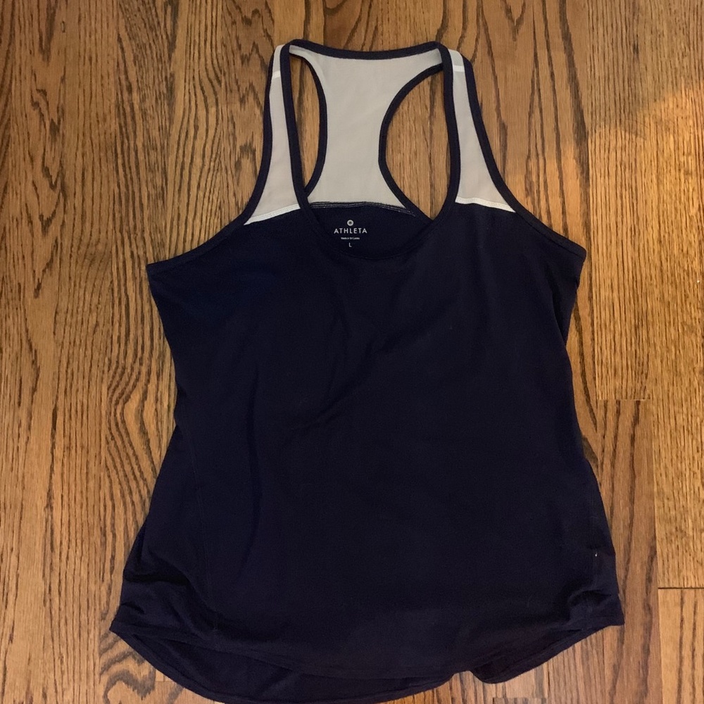 Athleta Chi Tank. Navy and white mesh